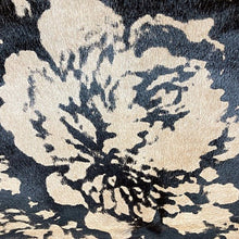 Load image into Gallery viewer, Floral Pattern Cowhide Rug Black Cowhide Rug Flower Print Cowhide Rug Rustic Home Decor New Home Gift
