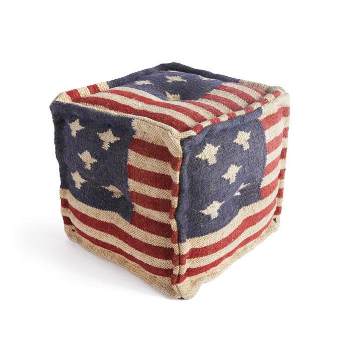 American Flag Pouf Ottoman