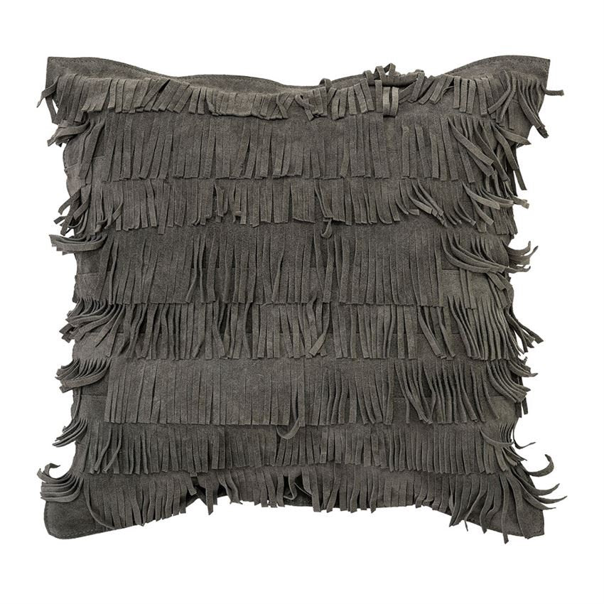 Suede Fringe Pillow