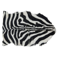 Load image into Gallery viewer, Zebra Print Hide Animal Print Hide Zebra Print Goat Hide Mongolian Goat Fur Throw Rug
