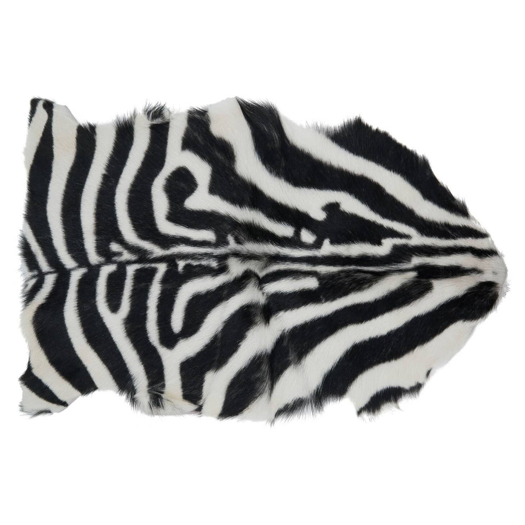 Zebra Print Hide Animal Print Hide Zebra Print Goat Hide Mongolian Goat Fur Throw Rug